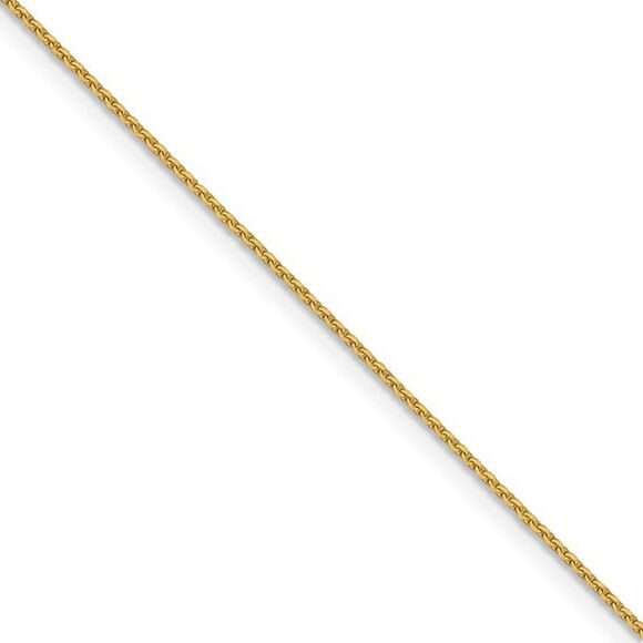 1mm 14k Yellow Gold Diamond Cut Solid Cable Chain Necklace, 16 Inch - Picture 1 of 8